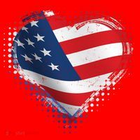 Distressed American USA Flag Heart Santa Hat thumb 1