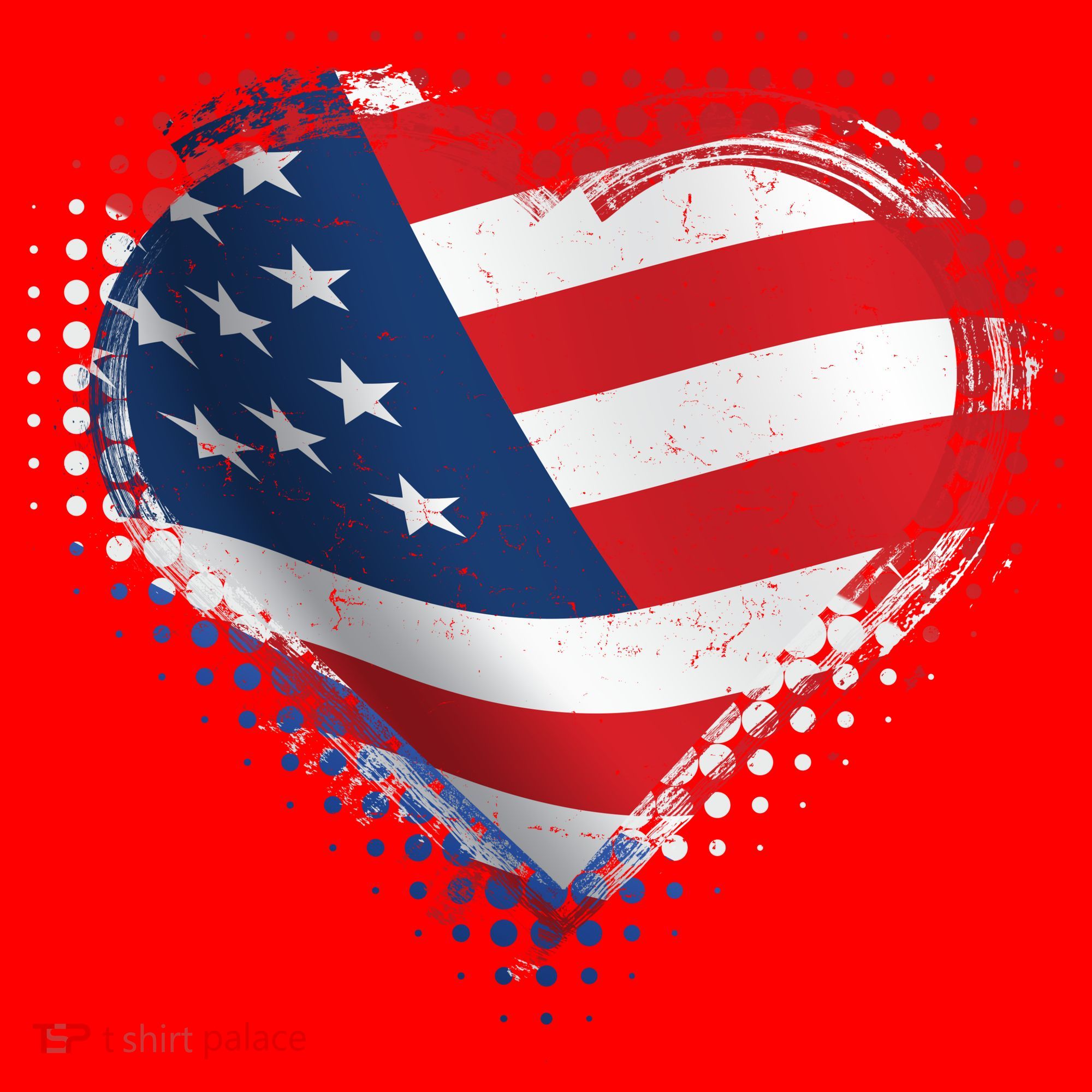Distressed American USA Flag Heart Santa Hat