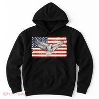 Distressed American USA Flag Eagle Hoodie thumb 0
