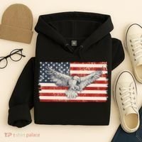 Distressed American USA Flag Eagle Hoodie thumb 4