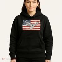 Distressed American USA Flag Eagle Hoodie thumb 5