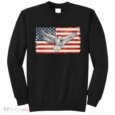 Distressed American USA Flag Eagle Sweatshirt
