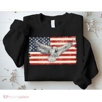 Distressed American USA Flag Eagle Sweatshirt thumb 2