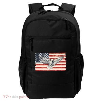 Distressed American USA Flag Eagle Backpack