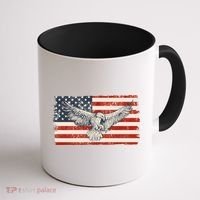 Distressed American USA Flag Eagle Coffee Mug thumb 1