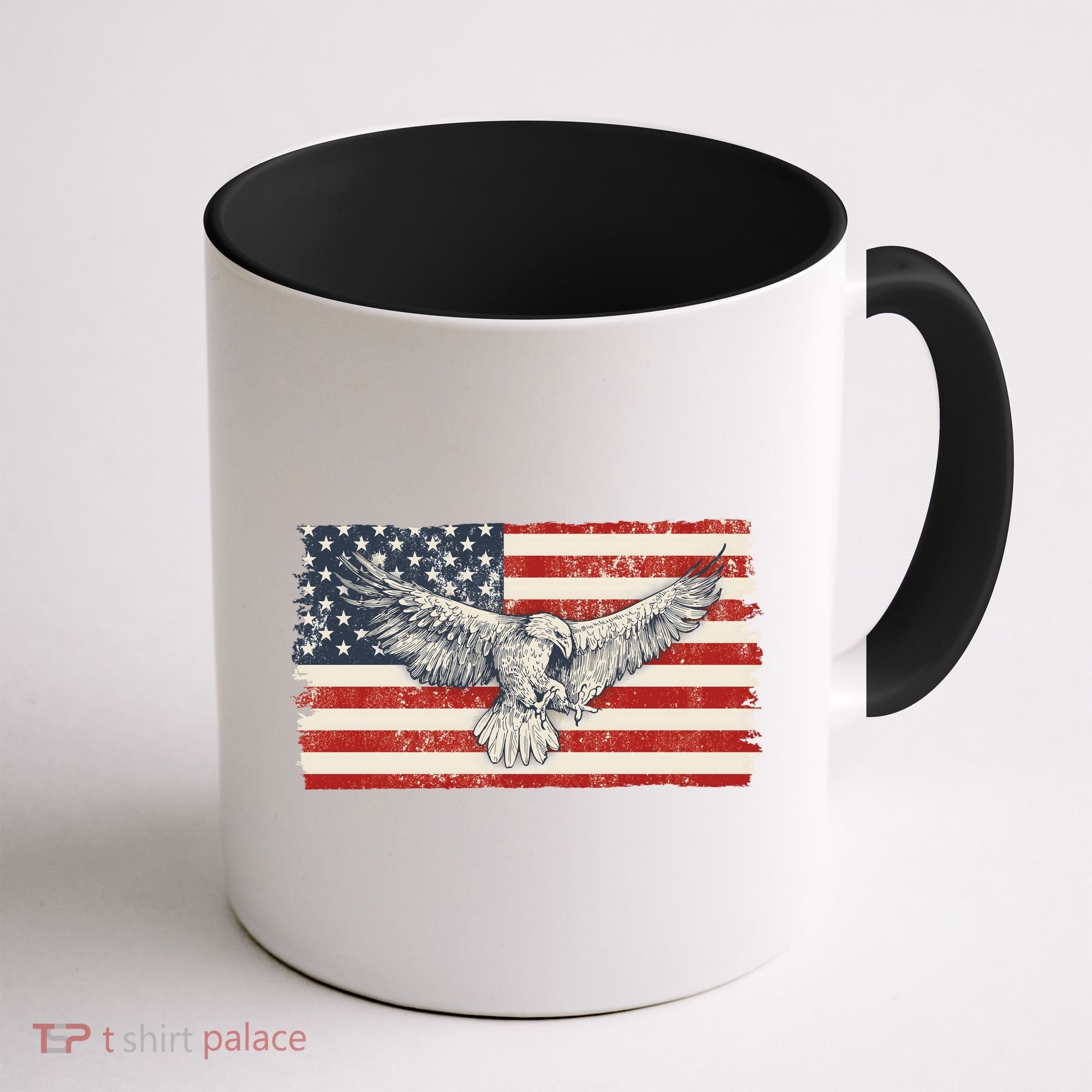 Distressed American USA Flag Eagle Coffee Mug