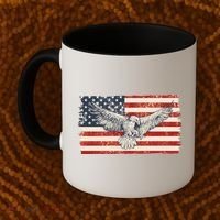 Distressed American USA Flag Eagle Coffee Mug thumb 2