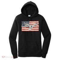 Distressed American USA Flag Eagle Women's Hoodie thumb 0