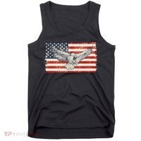 Distressed American USA Flag Eagle Tank Top thumb 0