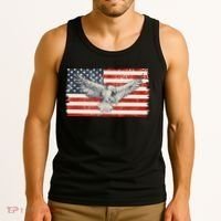 Distressed American USA Flag Eagle Tank Top thumb 3