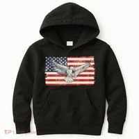 Distressed American USA Flag Eagle Kids Hoodie thumb 0