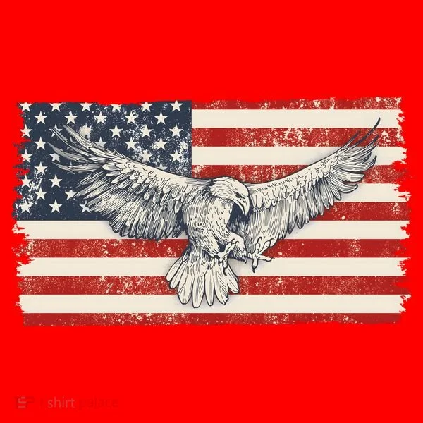 Distressed American USA Flag Eagle Santa Hat