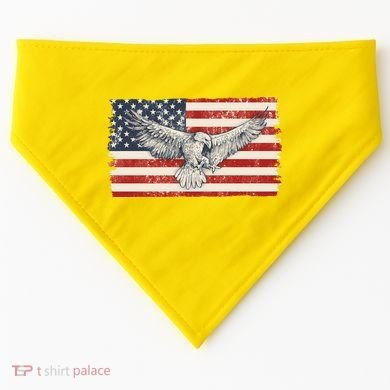 Distressed American USA Flag Eagle USA-Made Doggie Bandana