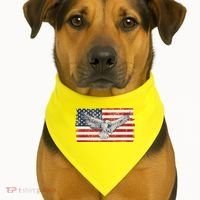 Distressed American USA Flag Eagle USA-Made Doggie Bandana thumb 1