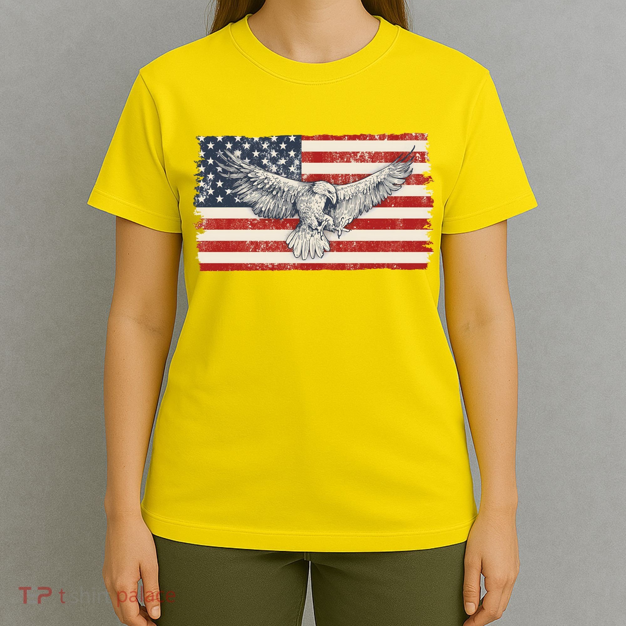 Distressed American USA Flag Eagle T-Shirt