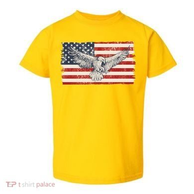 Distressed American USA Flag Eagle Toddler T-Shirt