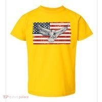 Distressed American USA Flag Eagle Toddler T-Shirt thumb 0