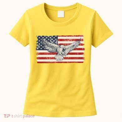 Distressed American USA Flag Eagle Women's T-Shirt