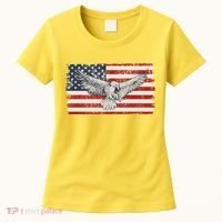 Distressed American USA Flag Eagle Women's T-Shirt thumb 0