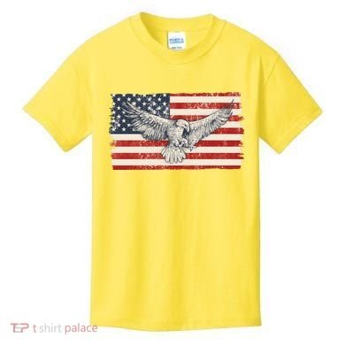 Distressed American USA Flag Eagle Kids T-Shirt