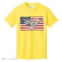 Distressed American USA Flag Eagle Kids T-Shirt thumb 0