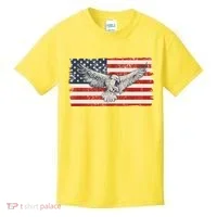 Distressed American USA Flag Eagle Kids T-Shirt thumb 0