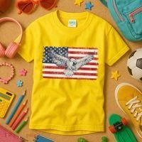 Distressed American USA Flag Eagle Kids T-Shirt thumb 3