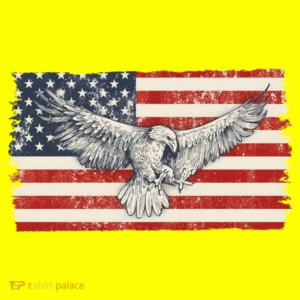 Distressed American USA Flag Eagle Kids T-Shirt