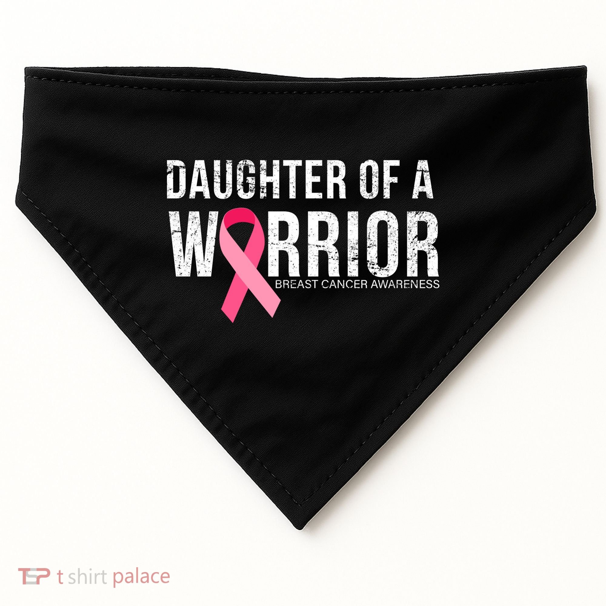 Daughter Of A Warrior Breast Cancer Awareness USA-Made Doggie Bandana