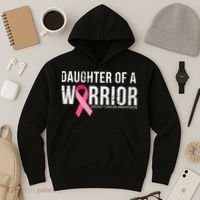 Daughter Of A Warrior Breast Cancer Awareness Hoodie thumb 3