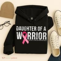 Daughter Of A Warrior Breast Cancer Awareness Hoodie thumb 4