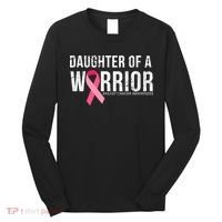 Daughter Of A Warrior Breast Cancer Awareness Long Sleeve Shirt thumb 0
