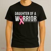 Daughter Of A Warrior Breast Cancer Awareness T-Shirt thumb 3