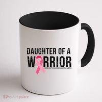 Daughter Of A Warrior Breast Cancer Awareness Coffee Mug thumb 1