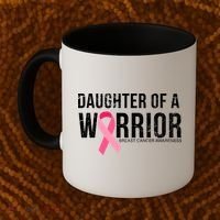 Daughter Of A Warrior Breast Cancer Awareness Coffee Mug thumb 2