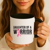 Daughter Of A Warrior Breast Cancer Awareness Coffee Mug thumb 3