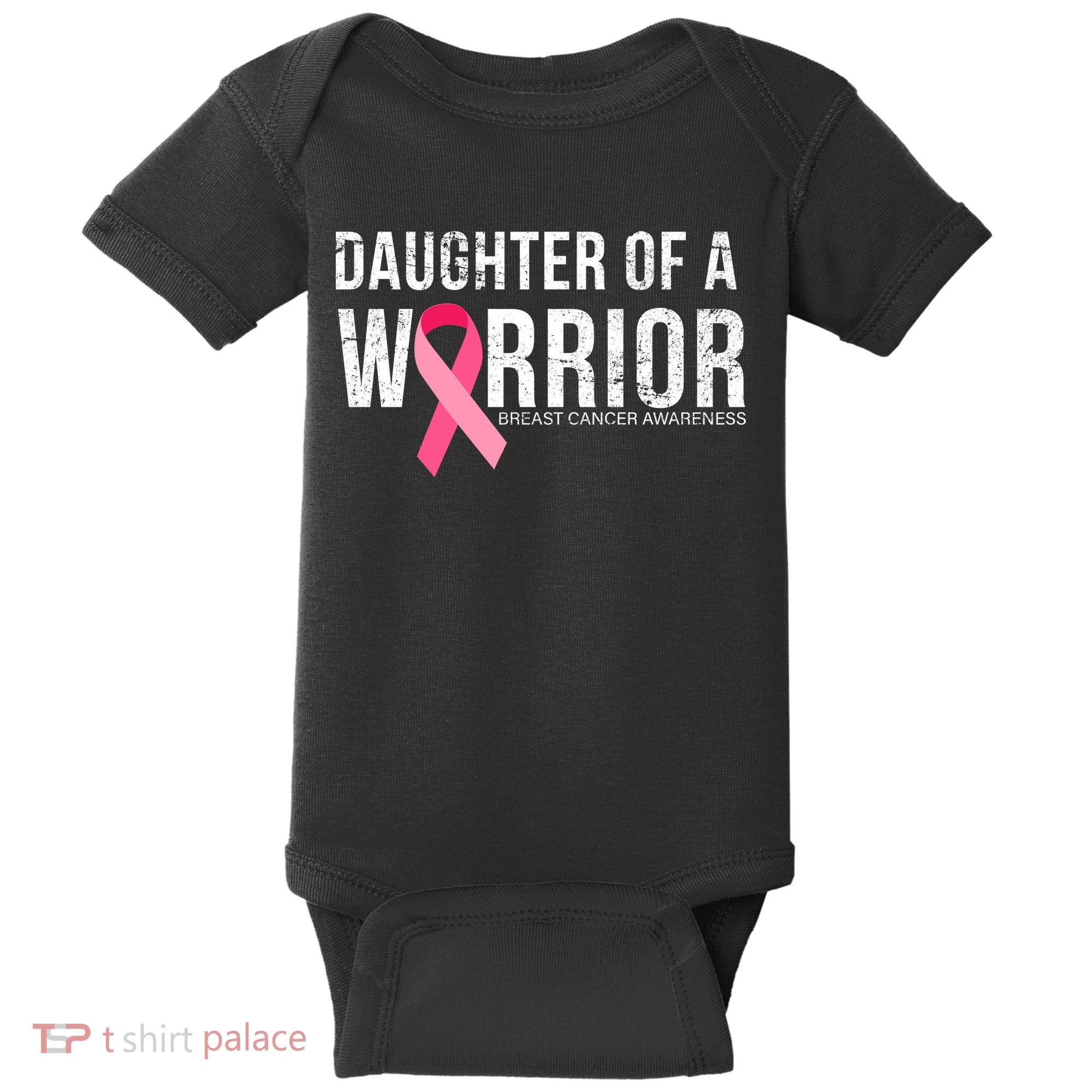 Daughter Of A Warrior Breast Cancer Awareness Baby Bodysuit