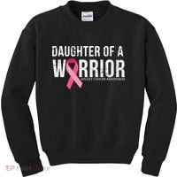 Daughter Of A Warrior Breast Cancer Awareness Kids Sweatshirt thumb 0