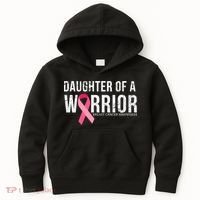 Daughter Of A Warrior Breast Cancer Awareness Kids Hoodie thumb 0