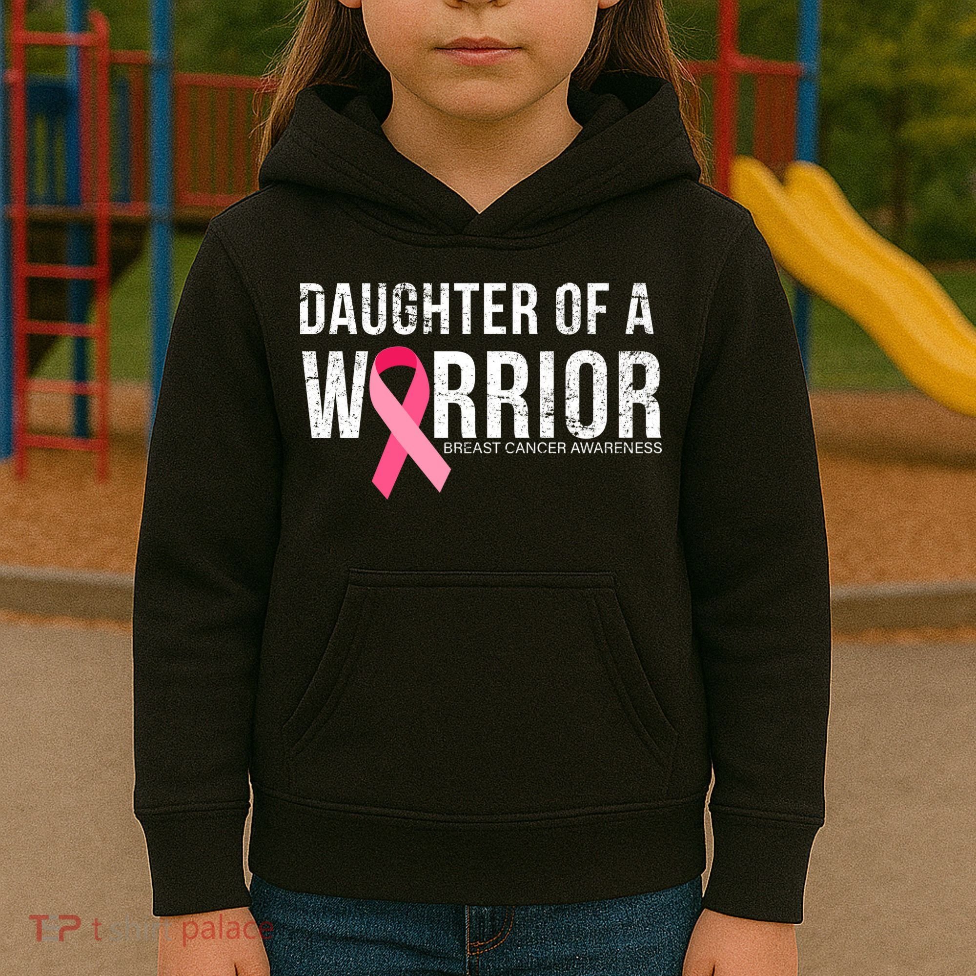Daughter Of A Warrior Breast Cancer Awareness Kids Hoodie