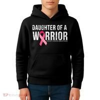 Daughter Of A Warrior Breast Cancer Awareness Kids Hoodie thumb 4