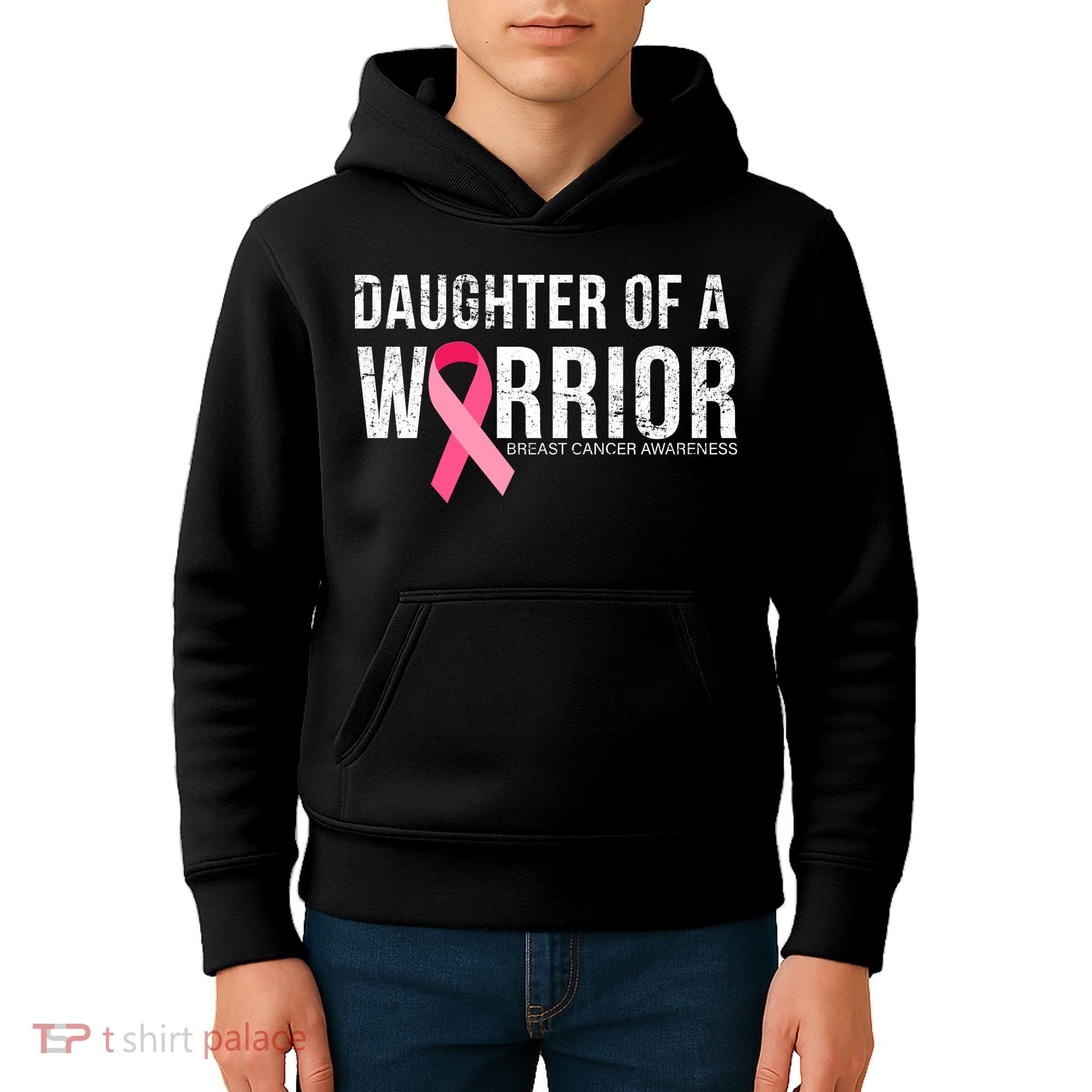 Daughter Of A Warrior Breast Cancer Awareness Kids Hoodie