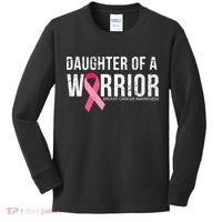Daughter Of A Warrior Breast Cancer Awareness Kids Long Sleeve Shirt thumb 0