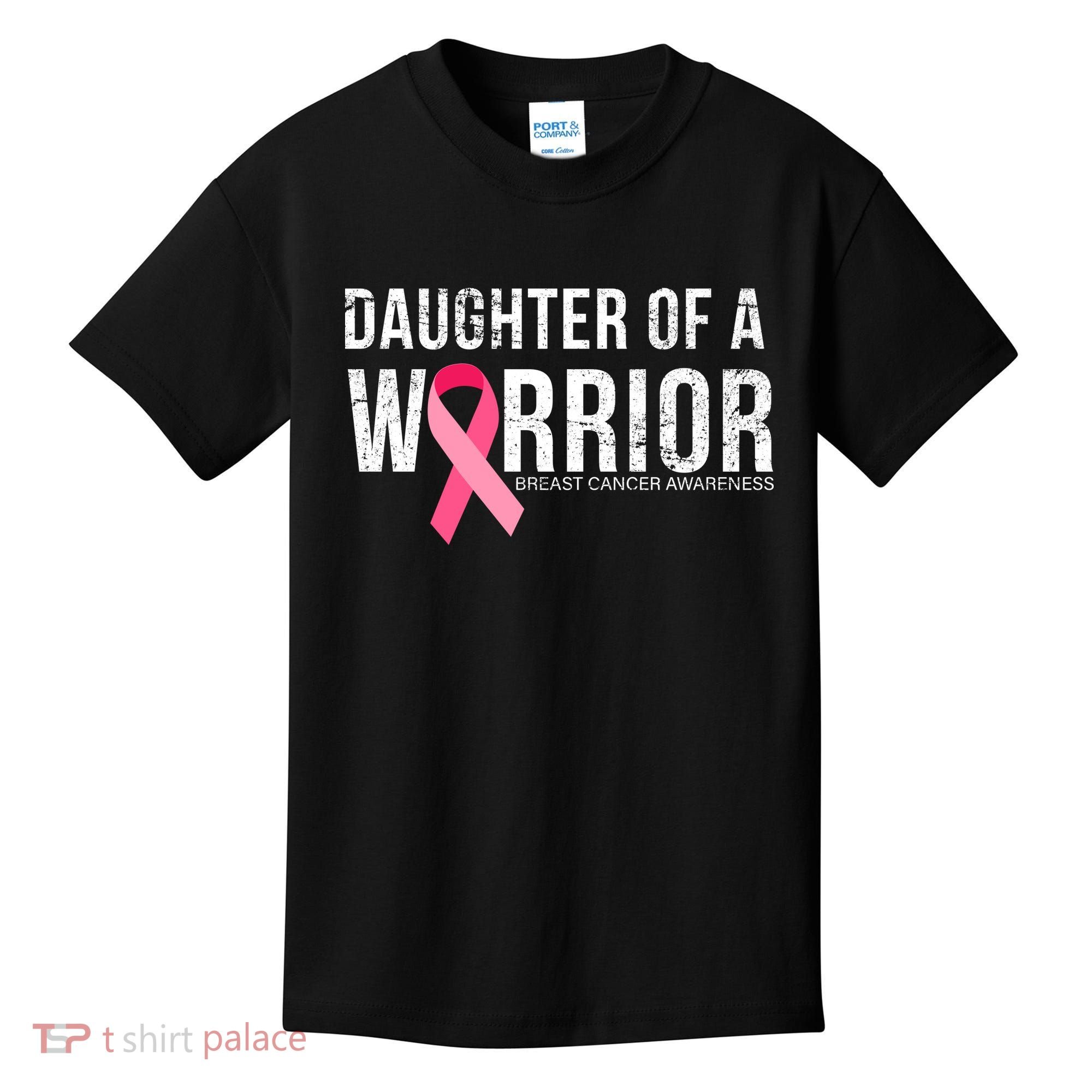 Daughter Of A Warrior Breast Cancer Awareness Kids T-Shirt