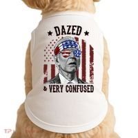 Dazed And Very Confused Biden Funny 4th Of July Doggie Tank thumb 0