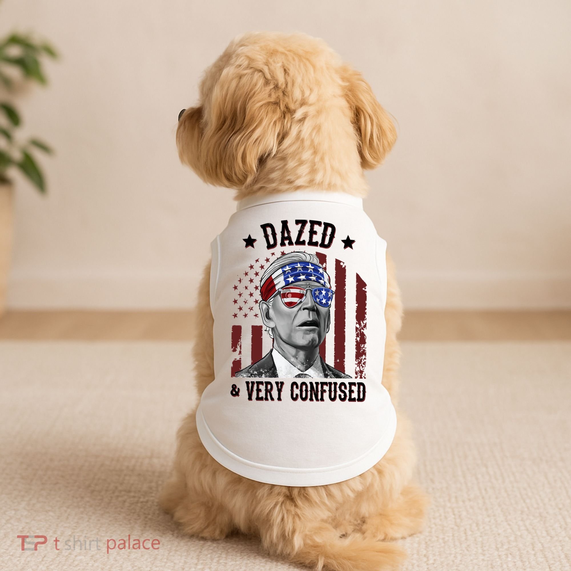 Dazed And Very Confused Biden Funny 4th Of July Doggie Tank