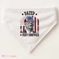Dazed And Very Confused Biden Funny 4th Of July USA-Made Doggie Bandana thumb 0