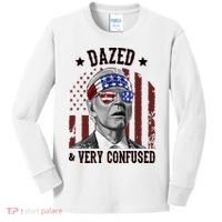Dazed And Very Confused Biden Funny 4th Of July Kids Long Sleeve Shirt thumb 0