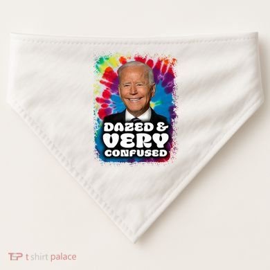 Dazed And Very Confused Joe Biden Hippie USA-Made Doggie Bandana