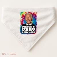 Dazed And Very Confused Joe Biden Hippie USA-Made Doggie Bandana thumb 0